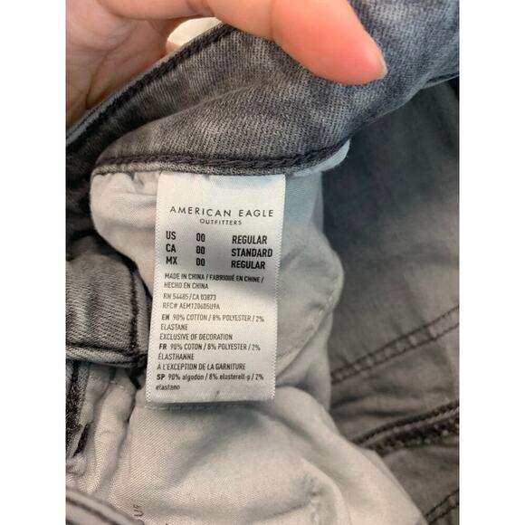 American Eagle Outfitters Women's High Rise Skinny Jeans Distressed Gray Size 0 - Picture 4 of 5